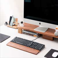 Repose-poignet ergonomique en bois de noyer noir, 60/87/104 touches, support de poignet de bureau de jeu pour ordinateur portable PC