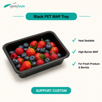 Herbruikbare, hitteverzegelbare PET MAP voedseltray, hoog-barrière PET verpakking voor verse producten