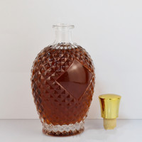 Bouteille de vin en verre cristallin créative 750 ml transparente vide avec bouchon en liège pour dégustation de whisky/vin