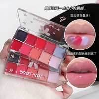 Douce Menthe Maquillage Brillant À Lèvres Hydratant Longue Durée Miroir Aqueux Teinte À Lèvres Couleur Mixte Gelée Rouge À Lèvres Palette