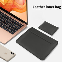 Kenke Sac de protection pour ordinateur portable en cuir PU ultra mince et anti-rayures pour Macbook 13 14 "Étui pour ordinateur portable simple et étanche