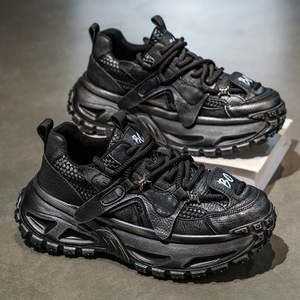 รองเท้าผ้าใบผู้ชายเพิ่มความสูง สไตล์ลำลองสุดหรู ดีไซน์พื้นหนา ทรง Dad Shoes แฟชั่นฤดูใบไม้ร่วง สไตล์นักศึกษา ส้นเตี้ย ของแท้ - Product Image 3