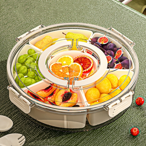 便携式塑料零食托盘，带手柄，分装水果蔬菜糖果或其他食品储物盒和垃圾箱 - Product Image 4