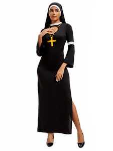Último Diseño: Disfraz de Monja para Mujer, Vestido de Cosplay para Halloween, Traje para Fiesta de Disfraces, Atuendo para Representaciones Teatrales - Product Image 1