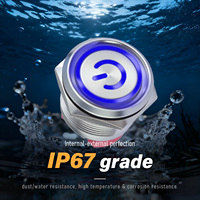 Conector de Cable con Botón Pulsador de Acero Inoxidable, Aluminio y Latón, IP65, 1NO1NC, Ensamblaje de Cable Pigtail para Electrodomésticos