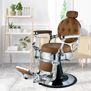 Grossistas Estilo Antigo Marrom Alumínio Fundido Barbearia Hair Styling <span class=keywords><strong>Chair</strong></span> Salon Barber <span class=keywords><strong>Chair</strong></span> Para Venda - Product Image 5