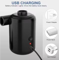 Pompe à air électrique en plastique, batterie 3600 mAh, 3 embouts, rechargeable, gonflage/dégonflage rapide, matelas de camping, bateau gonflable