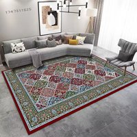 Tapis de salon en peluche courte lavable, style bohème, imperméable, à motifs floraux, fabriqué en Chine