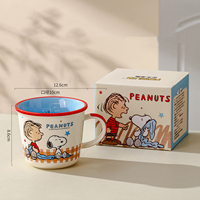 Ensemble de tasses à lait en céramique Snoopys Cartoon, tasse à café et à lait pour couple avec échelle graduée pour le bureau et la maison