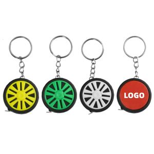 Tire Shaped Keychain Tape Measure 1m 3ft Retractable Carbon Steel Ruler Pocket Car Wheel Measuring Tool for Promotional Gift - Product Image 1