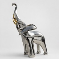 Grande sculpture d'éléphant en acier inoxydable poli pour extérieur, sculpture animale moderne en métal sur mesure pour la décoration de jardin et d'hôtel