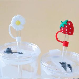 <b>Reusable</b> Sealed Water-absorbent Dust-proof Cap Cup Accessories Cartoon Silicone <b>Straw</b> Cap Toppper Suitable 6-8mm <b>Straw</b> - Product Image 4