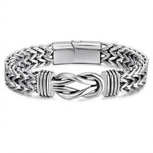 Pulsera Unisex <span class=keywords><strong>de</strong></span> Acero Inoxidable 316 <span class=keywords><strong>de</strong></span> Doble Fila con <span class=keywords><strong>Cierre</strong></span> Magnético, Antialérgica y Sin Decoloración, Ideal para Regalo - Product Image 1