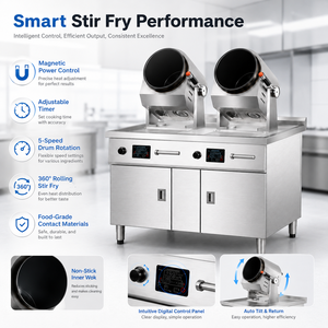 Máquina de Cocina por Inducción Automática de Alta Eficiencia con Doble Cabezal Electromagnético y Rotación de 360° °   Tambor Giratorio - Product Image 3