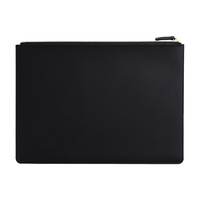 Carpeta de documentos con cremallera de cuero PU A4 con logotipo personalizado, bolsa impermeable para archivos con textura de lichi, carpeta de almacenamiento de papel para reuniones de oficina