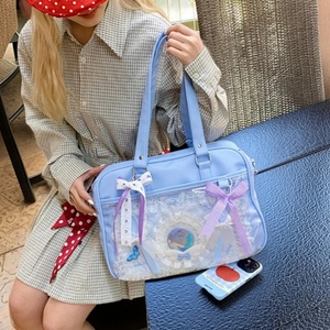 Sac Ita en PU imperméable en promotion, surface facile à nettoyer, fenêtres en PVC, pour usage quotidien des étudiants, sac Ita personnalisé - Product Image 4