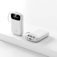 Coffret Cadeau d'Entreprise Personnalisé avec Logo OEM/ODM – Batterie Externe Portable 10000 mAh avec Écran LED et Câble de Charge Rapide – Cadeau d'Entreprise en Li-Polymère Haute Capacité