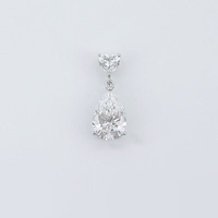 Pendentif en or blanc 8K avec diamant de laboratoire en forme de poire, bijoux fins, cadeau de fiançailles, collier avec pendentif pour femme, chaîne avec breloque en diamant