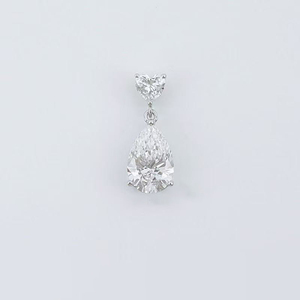 Colgante de diamante cultivado en laboratorio de oro blanco 8K con forma de pera, joyería fina, regalo de compromiso, collar con colgante para mujer, cadena de diamantes, amuleto. - Product Image 1