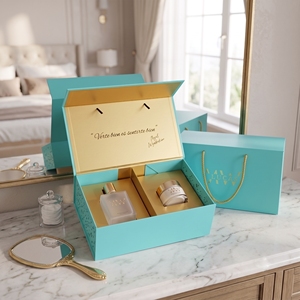 Caja Cosmética Magnética Personalizada con Asa, Caja de Regalo de Maquillaje de Papel de Lujo, Proveedor OEM - Product Image 3