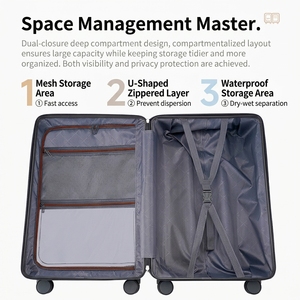Set Valigie PC Business 20/24 Pollici Rosse con Cerniera, Trolley Rigido con Serratura TSA e Valigie da Viaggio Formato Bagaglio a Mano - Product Image 3
