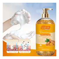 Gel Douche Éclaircissant Corporel Professionnel au Curcuma et à l'Acide Kojique Naturel, Hydratant et Nourrissant, Parfum Délicat