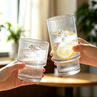 Luminarc 2026 NOUVEAU Verres à eau et à jus en verre à rayures droites style classique empilables, tasses à café pour hôtels et restaurants