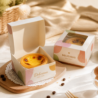 Boîte d'emballage pour tartelettes aux œufs, structure pliable, papier résistant à la graisse, emballage écologique pour boulangerie, fourniture de marques privées pour une alimentation durable