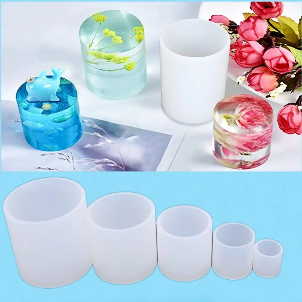 diy crystal drop glue mold mirror cylinder landscape without polishing jewelry dry flower candle silicone mold