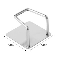 Support mural multifonctionnel en acier inoxydable sans perçage pour salle de bain, crochet de lavabo non pliable, étagère de rangement pour douche, simple