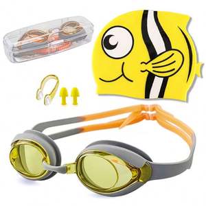 Ensemble de lunettes de natation et bonnet de bain pour enfants 2025 – Étanche HD, anti-buée, motif poisson – Fabricant - Product Image 5