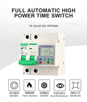 QJC pengatur waktu digital led AC 240V, sakelar waktu/pengatur waktu multifungsi 50-60Hz dapat diprogram