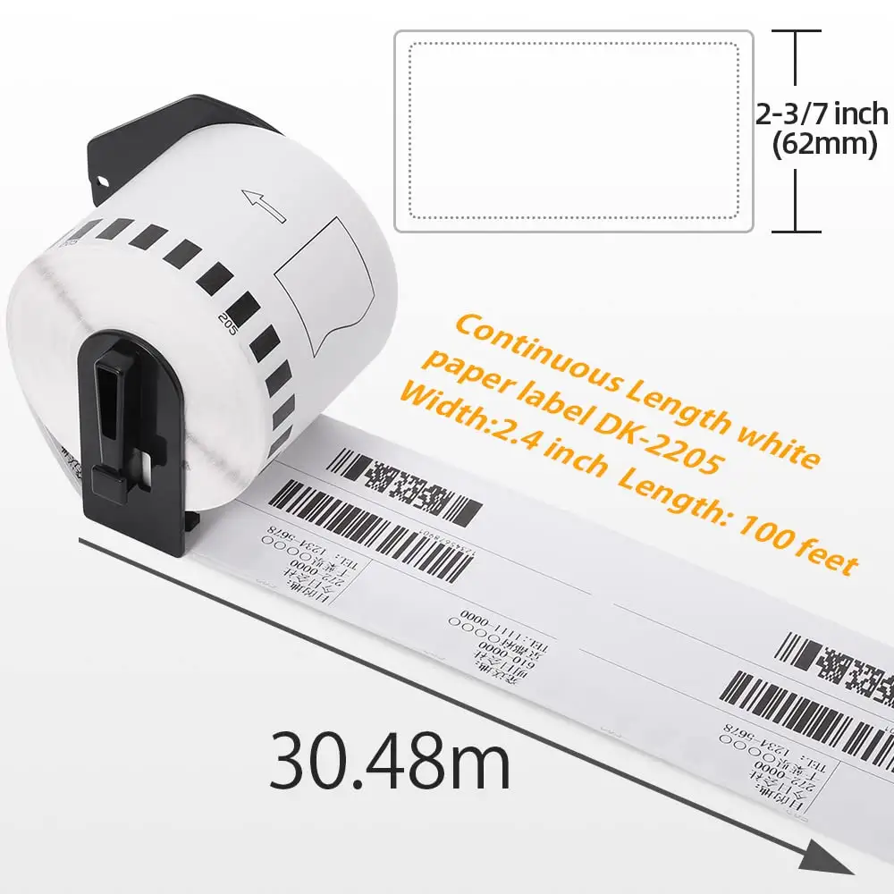 OLANTAI водонепроницаемая клейкая наклейка рулон пользовательский DK-22205 принтер этикеток 62 мм x 30,48 м совместим с Brother