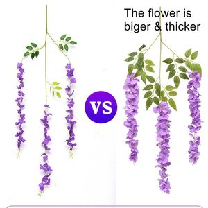 <span class=keywords><strong>ดอก</strong></span>วิสทีเรียสีม่วงทำมือจากผ้าไหม 3 กิ่ง ยาว 110 ซม. ของตกแต่งแขวนประดับบ้าน สวน สำหรับวันขอบคุณพระเจ้า - Product Image 4