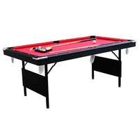 Table de billard pliable MDF avec pieds pliables, gain de place, mini table de billard portable de 6 pieds pour enfants, intérieur, maison
