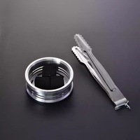 Pince à charbon pour chicha en acier inoxydable argenté, durable, écologique, 11 cm, 15 cm, finition miroir, accessoires pour chicha