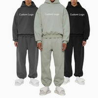 Ensemble sweat à capuche et pantalon de survêtement deux pièces de luxe personnalisé, écologique, épais, style hip-hop, coupe oversize et ample en coton pour homme – Vente en gros