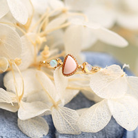 Pierre d'opale naturelle Queen Conch Bague en argent 925 Bagues en argent 925 Bijoux de qualité supérieure Placage or 14 carats