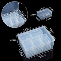 Boîte d'emballage rectangulaire transparente en plastique PP avec compartiments réglables, boîtes d'emballage pour perles, petites pièces de quincaillerie