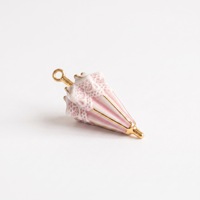 Ciondolo Vintage in Stile Femminile con Fiocco, Libro e Farfalla in Acciaio Inox Placcato Oro con Pizzo Rosa Francese, Accessori per Gioielli Fai-da-Te