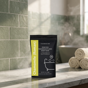Poudre de chlorure de magnésium biologique de la Mer Morte pour bain, à la camomille, nourrissante, éclatante, apaisante, hydratante, lissante et concentrée - Product Image 3