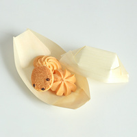 Assiettes jetables en bois, plateaux de service alimentaire biodégradables pour sushis, desserts et apéritifs