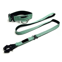 Ensemble collier et laisse tactique pour chien en nylon de luxe personnalisé, robuste, réglable, rembourré en néoprène, boucle en métal, pour l'entraînement du chien, personnalisable