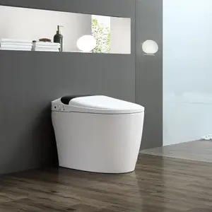 एक टुकड़ा के लिए स्मार्ट Bidet टॉयलेट बाथरूम पैर सेंसर एलईडी ऑटो स्मार्ट शौचालय