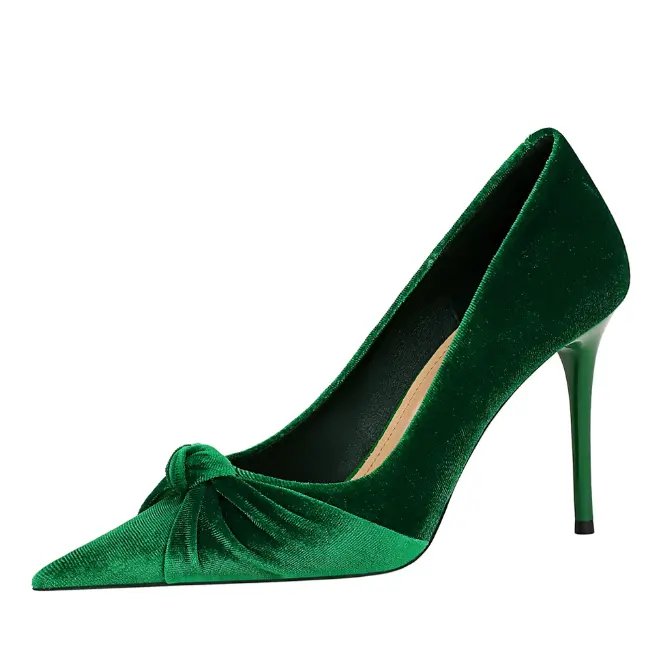 cy30679a 2023 autumn fashion ladies pointed velvet stiletto heels trendy evening dress temperament ladies banquet shoes