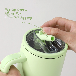 Nuevo Vaso para Helado de Doble Capa, Antiderrames, con Tapa Plegable y Pajita, Portátil, para Beber Directamente, para Coche - Product Image 4