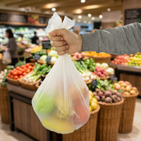 Sacs en plastique pour légumes de supermarché, durables et biodégradables, en HDPE, thermoscellables, sur rouleau