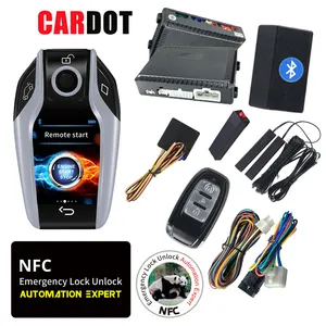 KOL Envío Directo Cardot Nfc Llave Líquida Entrada Inteligente Sin Llave Arranque Remoto Motor Arranque Parada Coche + Alarmas Control LCD