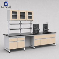 Fabricants de mobilier de laboratoire, armoires de laboratoire entièrement en acier avec plan de travail en époxy pour les laboratoires de chimie des universités.
