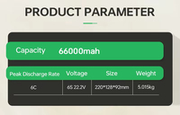 Penjualan Pabrik 330wh/kg 66000mah 6S 12S Baterai Lithium Ion Isi Ulang Kapasitas Besar Densitas Energi Tinggi untuk Drone Uav